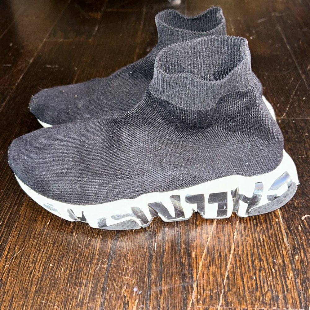 Graffiti Balenciaga Recycled Knit Sneakers.